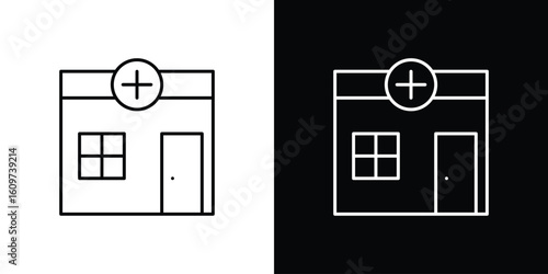 Pharmacy icon linear vector icon. Editable stroke lines.