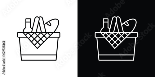 Picnic icon linear vector icon. Editable stroke lines.