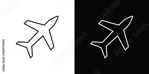 Plane icon linear vector icon. Editable stroke lines.