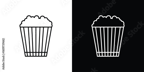 Popcorn icon linear vector icon. Editable stroke lines.