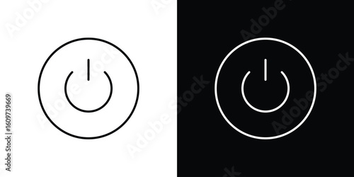 Power icon linear vector icon. Editable stroke lines.