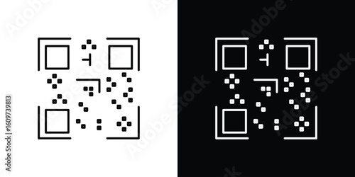 Qrcode icon linear vector icon. Editable stroke lines.