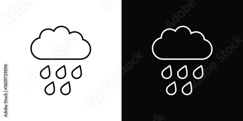 Rain icon linear vector icon. Editable stroke lines.