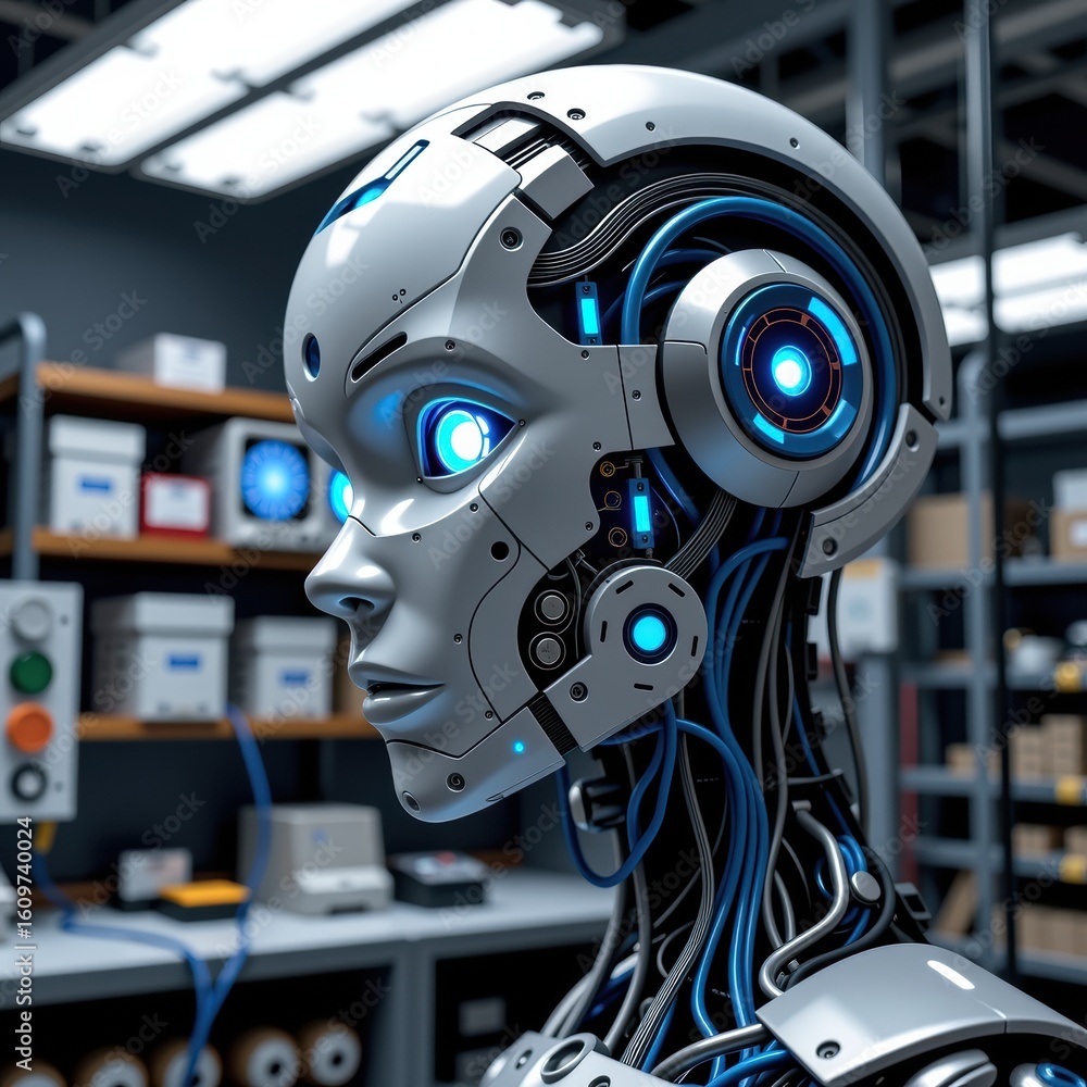 Fototapeta premium Futuristic Robot with Advanced Technology