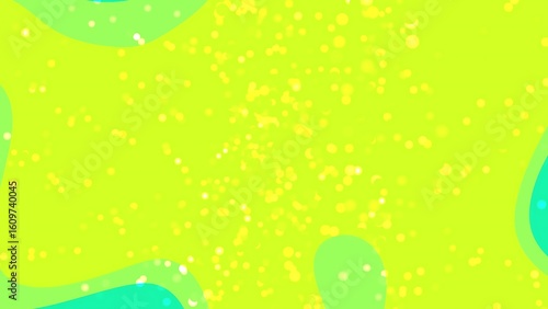 Prismatic Abstracts Liquid Particles Vibrant chartreuse background with abstract shapes and luminous yellow bokeh, a modern design element