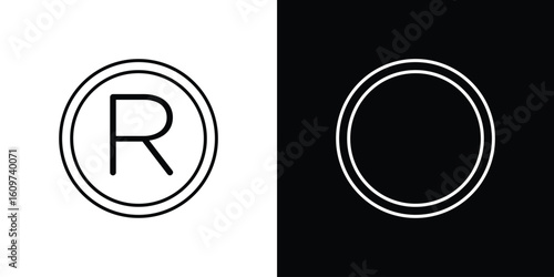 Registered icon linear vector icon. Editable stroke lines.