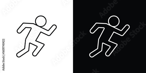 Running icon linear vector icon. Editable stroke lines.