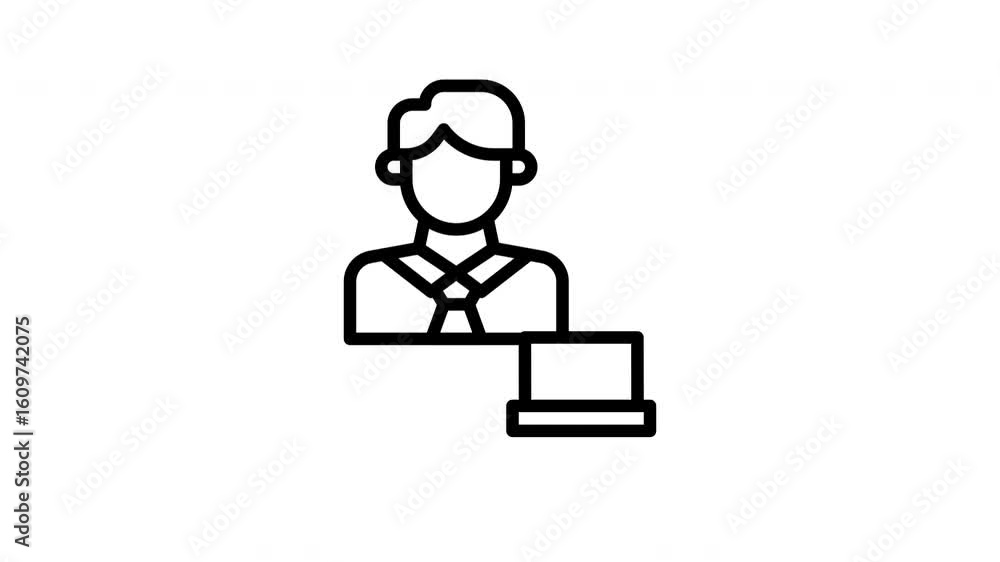 businessman animated icon businessman animated icon