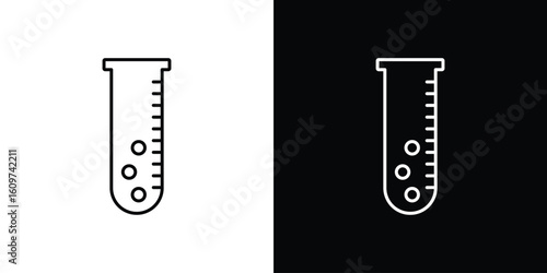 Test tube icon linear vector icon. Editable stroke lines.
