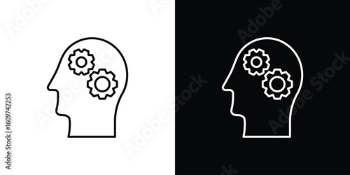 Thinking icon linear vector icon. Editable stroke lines.