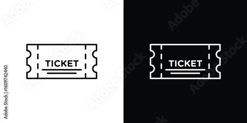 Ticket icon linear vector icon. Editable stroke lines.