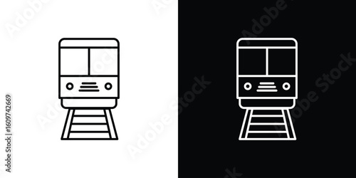 Train icon linear vector icon. Editable stroke lines.