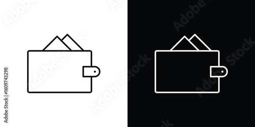 Wallet icon linear vector icon. Editable stroke lines.