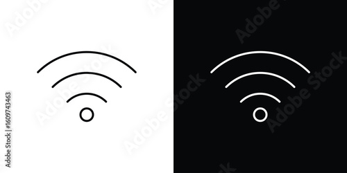 Wifi icon linear vector icon. Editable stroke lines.