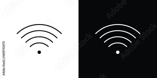 Wifi icon linear vector icon. Editable stroke lines.