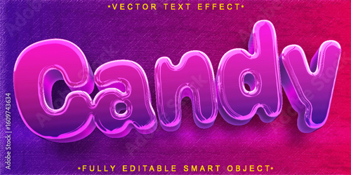  Sweet Colorful Candy Sugar Dessert Style Vector Fully Editable Smart Object Text Effect