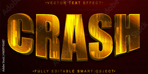   Crash Impact Collision Sudden Damage Style Vector Fully Editable Smart Object Text Effect