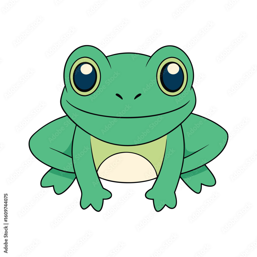 Fototapeta premium green frog cartoon