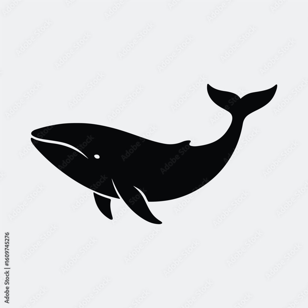 Silhouette whale minimalist graphic animal sea life vector illustration Silhouette whale minimalist graphic animal sea life vector illustration