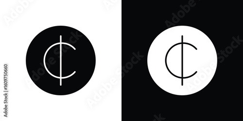Cedi signs Symbol, logo illustration. Vector graphics for web.