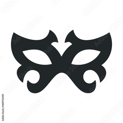 Elegant black masquerade mask with ornate design