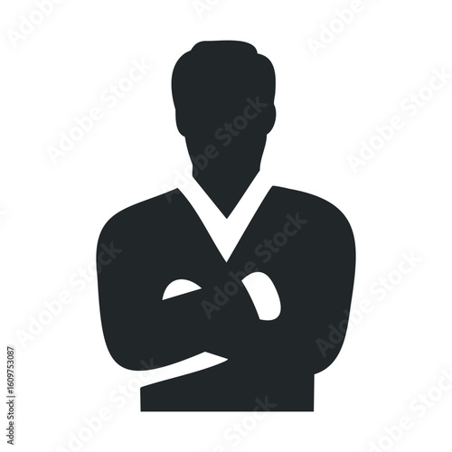 Silhouette of a businessman with arms crossed - confident male figure outline