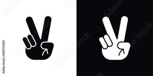 Hand peace icon Symbol, logo illustration. Vector graphics for web.