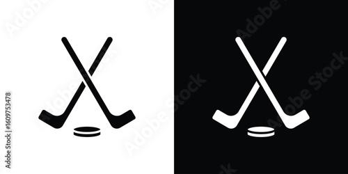 Hockey sticks icon Symbol, logo illustration. Vector graphics for web.