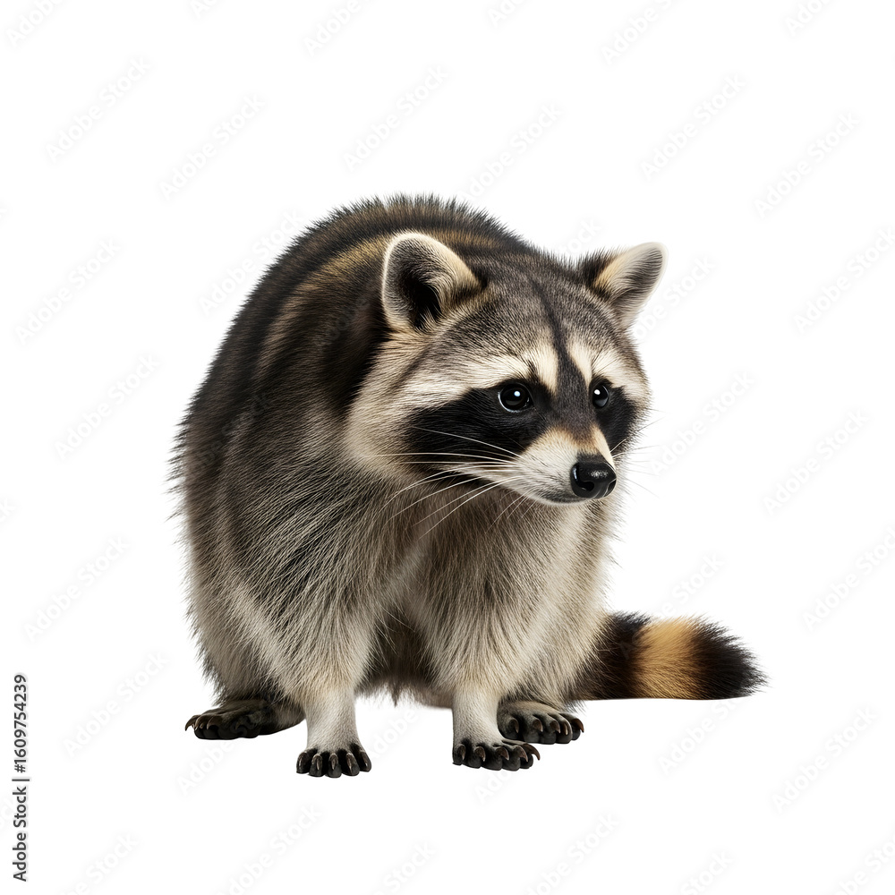 Obraz premium Raccoon with a bushy tail posing