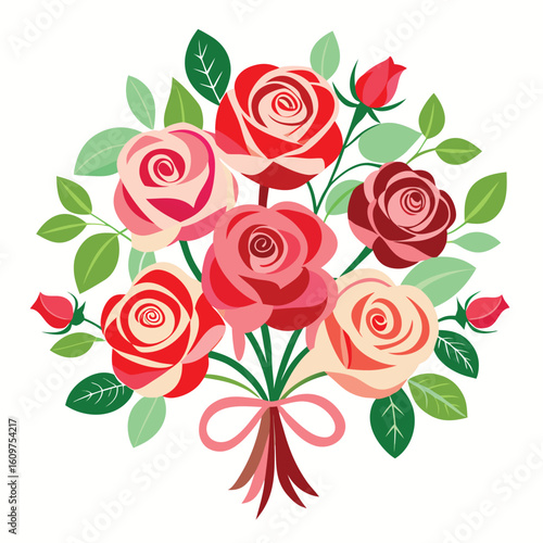 rose bouquet vector card design wedding invitati