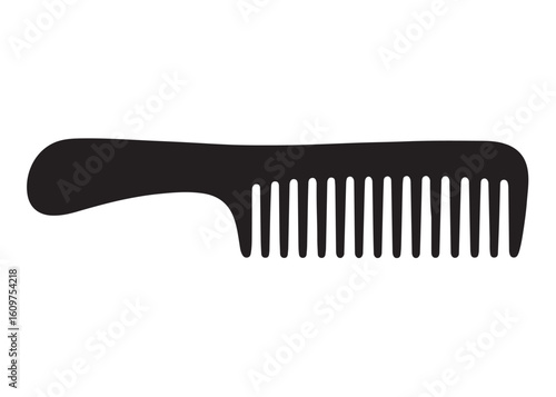 hair comb logo silhouette vector, comb logo icon vector design, hair brush vector logo silhouette illustration, black hair cutting comb logo vector silhouette on white background