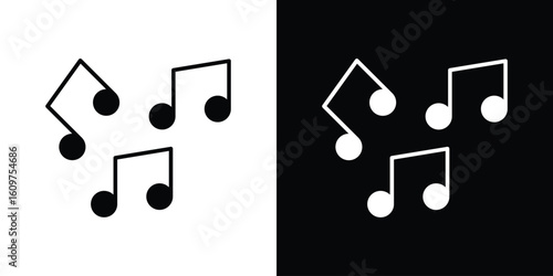 Music icon Symbol, logo illustration. Vector graphics for web.