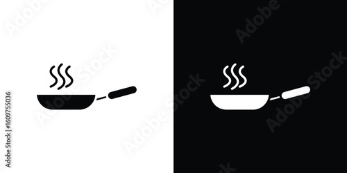 Pan frying icon Symbol, logo illustration. Vector graphics for web.