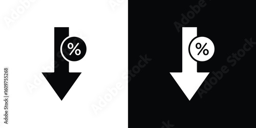 Percent down icon Symbol, logo illustration. Vector graphics for web.
