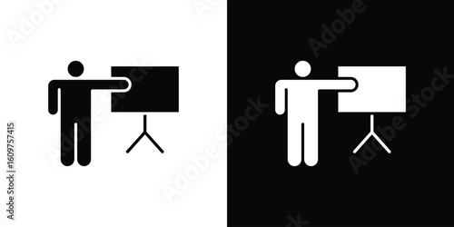 User chalkboard icon Symbol, logo illustration. Vector graphics for web.