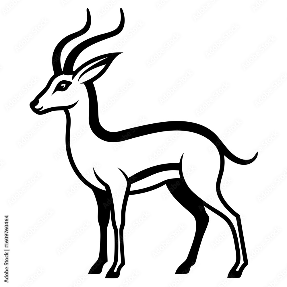 Fototapeta premium Cute Klipspringer Antelope Vector Illustration for Nature Prints
