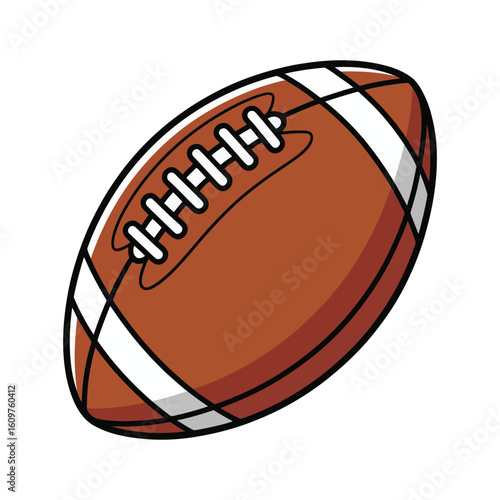 American Football: Vintage Style Brown Leather Ball Graphic Illustration