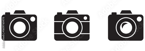 camera icon set. camera photo icon symbol, snapshot sign . line outline icons, flat style. EPS 10