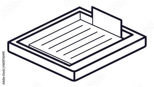 Stylish Paper Letter Tray Vector Illustration in Flat Design