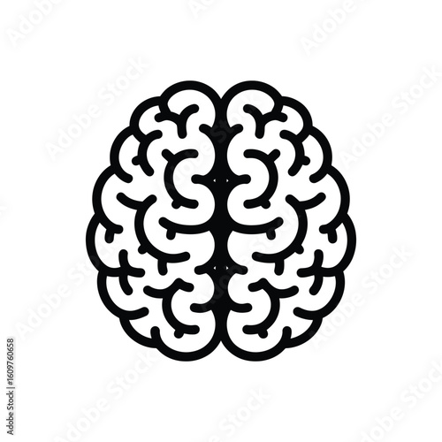 Simple, Clean, Modern Human Brain Icon for Design Elements
