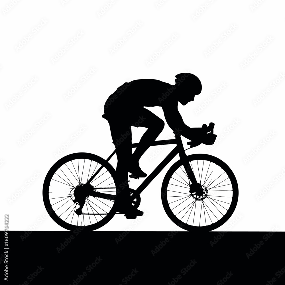 Obraz premium Dynamic Cyclist Silhouette A Rider in Motion A Symbol of Speed and Endurance for Sports Enthusiasts and Fitness Lovers
