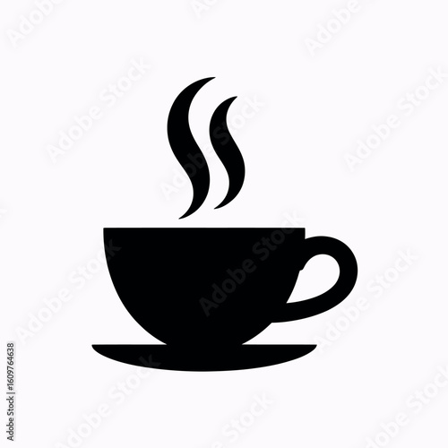 Aromatic Brew Silhouette A Cup of Comfort and Warmth A Simple Icon for Coffee Tea or Hot Beverage Enjoyment in Black and White