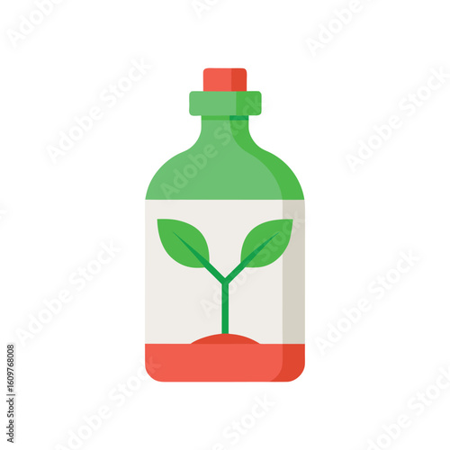 Plant Food Bottle Icon for Gardening and Agriculture on white background