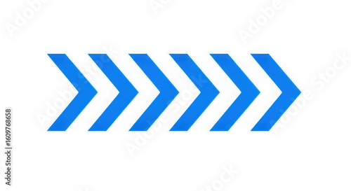 Bright blue chevron arrows pointing to the right on a black background