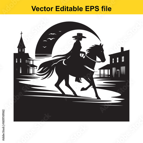 Silhouette of a horse rearing up