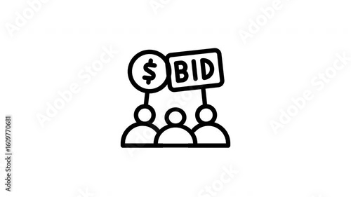 bidding war animated icon