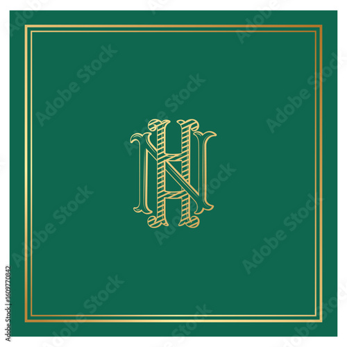 NH, HN, logo NH, Letter NH,  Monogram NH,Wedding Monogram, Wedding Logo, Logo Design , Monogram Vintage