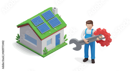 Sustainable home maintenance with solar panels and green energy solutions