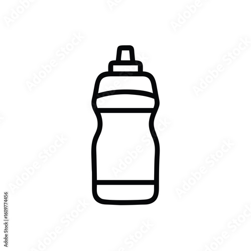 Outline a water bottle with a cap on drink container