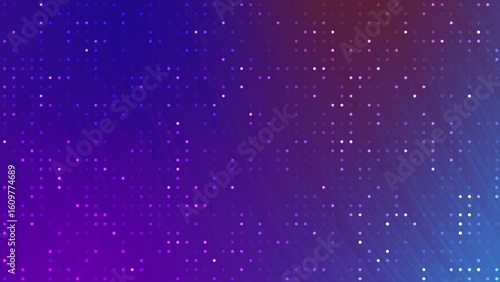 Prismatic Abstracts Twirls Blink Dot Abstract digital background with gradient of purple, blue, and pink and scattered dots, creating a tech feel